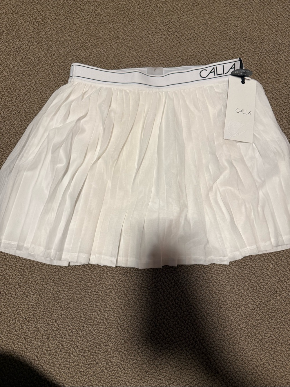 CALIA by Carrie Underwood White Pleated Mini Skirt